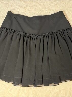 Banana Republic Black Gathered Mini Skirt NWOT